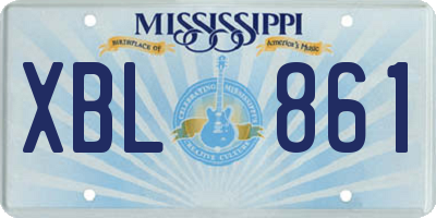 MS license plate XBL861