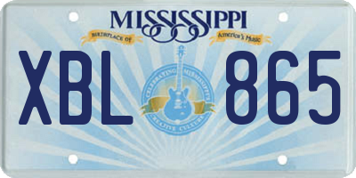 MS license plate XBL865