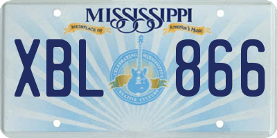 MS license plate XBL866