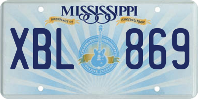 MS license plate XBL869