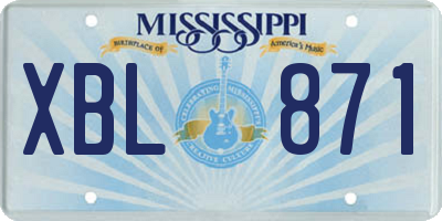MS license plate XBL871