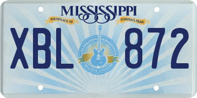 MS license plate XBL872