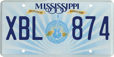 MS license plate XBL874