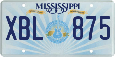 MS license plate XBL875