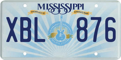 MS license plate XBL876
