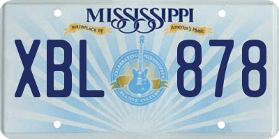 MS license plate XBL878