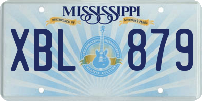 MS license plate XBL879
