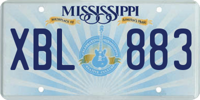 MS license plate XBL883