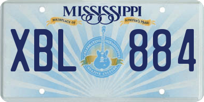 MS license plate XBL884