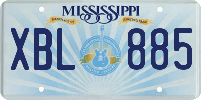 MS license plate XBL885