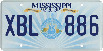 MS license plate XBL886