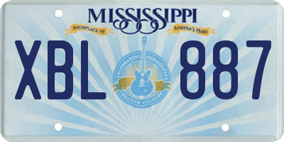 MS license plate XBL887