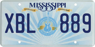 MS license plate XBL889
