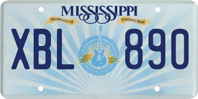 MS license plate XBL890