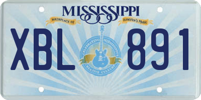 MS license plate XBL891