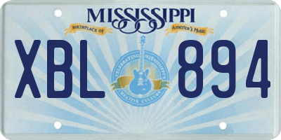 MS license plate XBL894