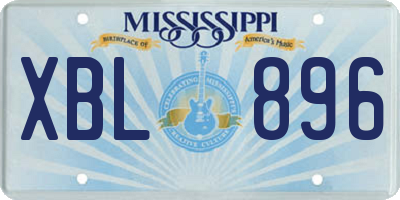 MS license plate XBL896