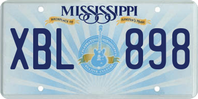 MS license plate XBL898
