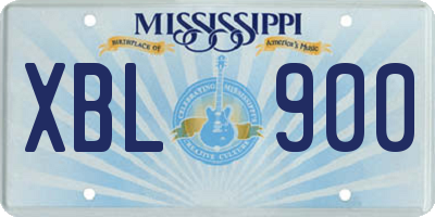 MS license plate XBL900