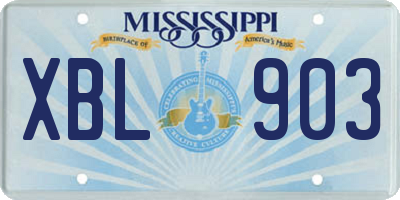 MS license plate XBL903