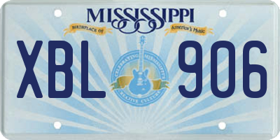MS license plate XBL906