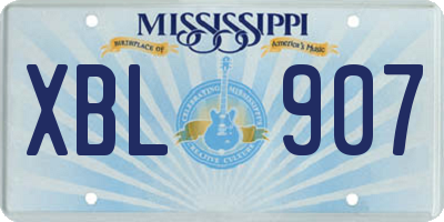 MS license plate XBL907