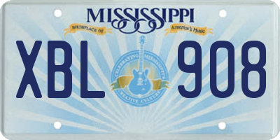 MS license plate XBL908