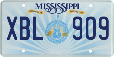 MS license plate XBL909