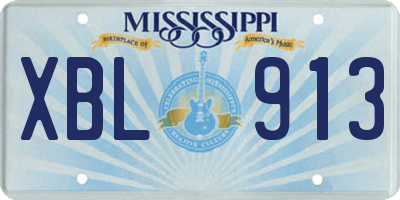 MS license plate XBL913