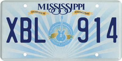 MS license plate XBL914