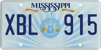 MS license plate XBL915
