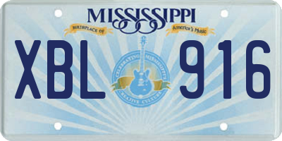 MS license plate XBL916
