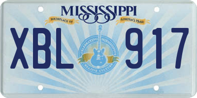 MS license plate XBL917