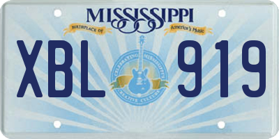 MS license plate XBL919