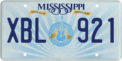 MS license plate XBL921