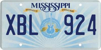 MS license plate XBL924