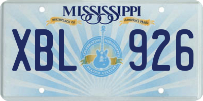 MS license plate XBL926