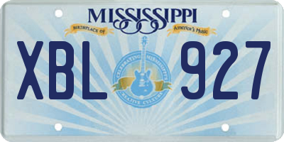 MS license plate XBL927