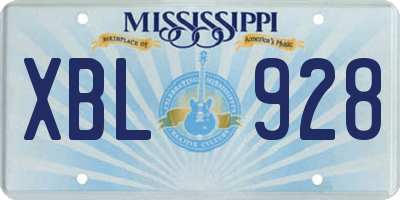 MS license plate XBL928