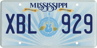 MS license plate XBL929