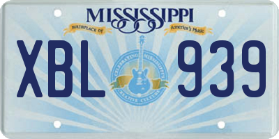 MS license plate XBL939