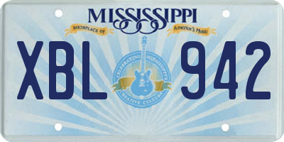 MS license plate XBL942
