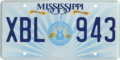 MS license plate XBL943