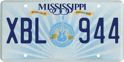 MS license plate XBL944