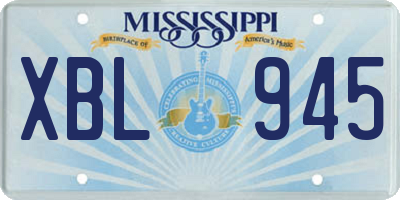 MS license plate XBL945