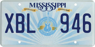MS license plate XBL946