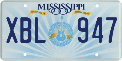 MS license plate XBL947