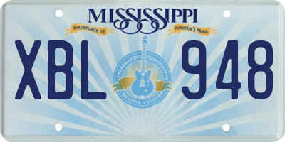 MS license plate XBL948