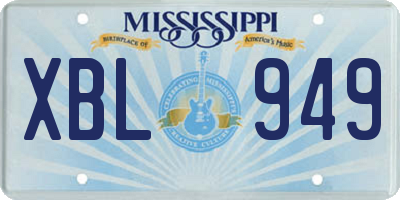 MS license plate XBL949