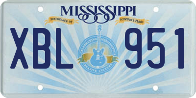 MS license plate XBL951